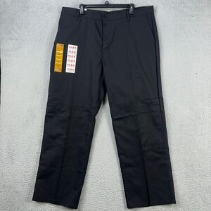 Dickies Flex Mens Work Pants 40X30 Black Straight Leg Flat Front Workwear NEW